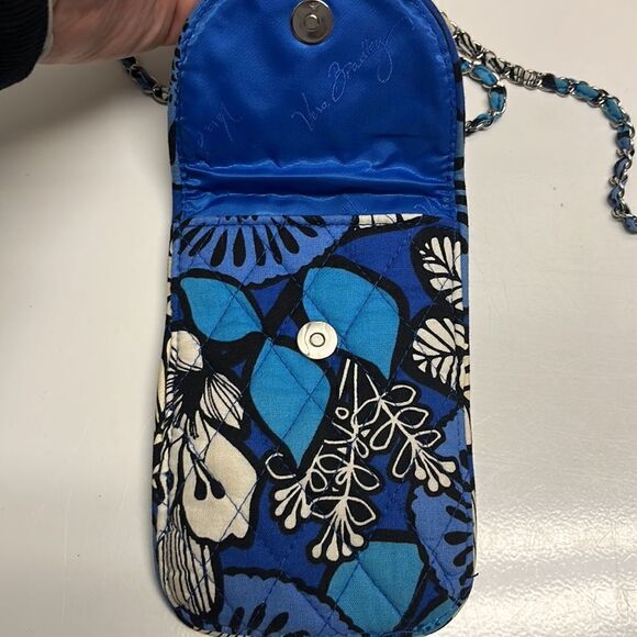 Vera Bradley Blue Bayou Cellphone Crossbody with Metal Braided Crossbody Strap - Picture 2 of 11